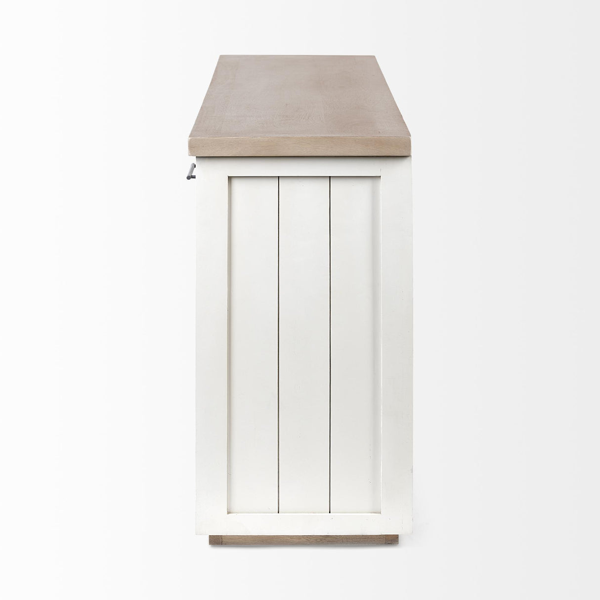 Mercana Fairview III Solid Wood Brown Top & White Frame 4 Cabinet Door Sideboard