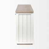 Mercana Fairview III Solid Wood Brown Top & White Frame 4 Cabinet Door Sideboard