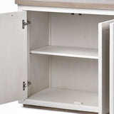 Mercana Fairview III Solid Wood Brown Top & White Frame 4 Cabinet Door Sideboard