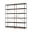Mercana Trey IV 80L x 16W x 87.5H Medium Brown Wood and Iron Five Tray Shelf Shelving Unit