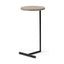 Mercana Ballatine 15L x 15W x 27H Brown Wood Round Top w/ Black Metal Base Accent Table