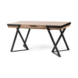 Mercana Steinbeck 61L x 28.75W x 30H Light Brown Wooden Iron Frame Office Desk