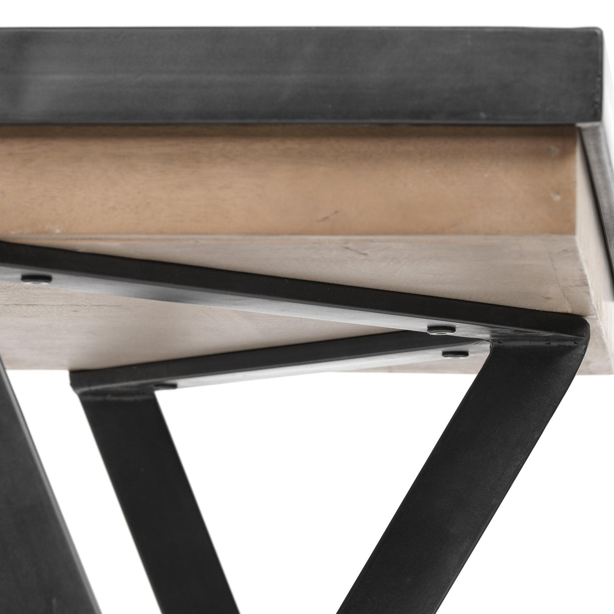 Mercana Steinbeck 61L x 28.75W x 30H Light Brown Wooden Iron Frame Office Desk