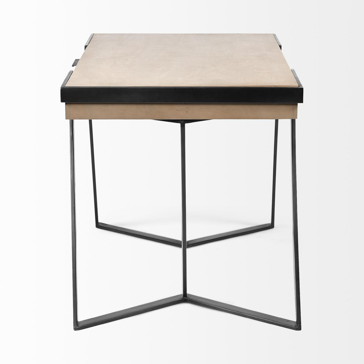 Mercana Steinbeck 61L x 28.75W x 30H Light Brown Wooden Iron Frame Office Desk