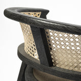 Mercana Tabitha I Black Wooden Frame Linen Wrap Seat Dining Chair