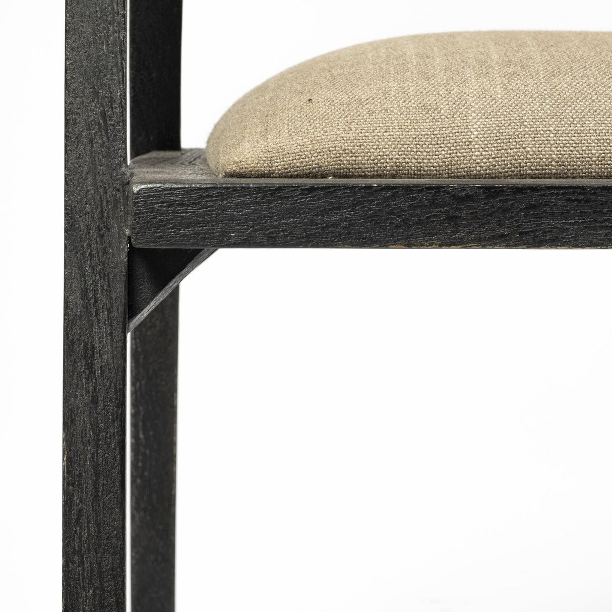 Mercana Tabitha I Black Wooden Frame Linen Wrap Seat Dining Chair