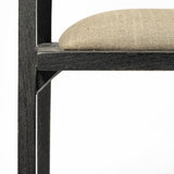 Mercana Tabitha I Black Wooden Frame Linen Wrap Seat Dining Chair