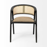 Mercana Tabitha I Black Wooden Frame Linen Wrap Seat Dining Chair