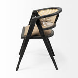 Mercana Tabitha I Black Wooden Frame Linen Wrap Seat Dining Chair