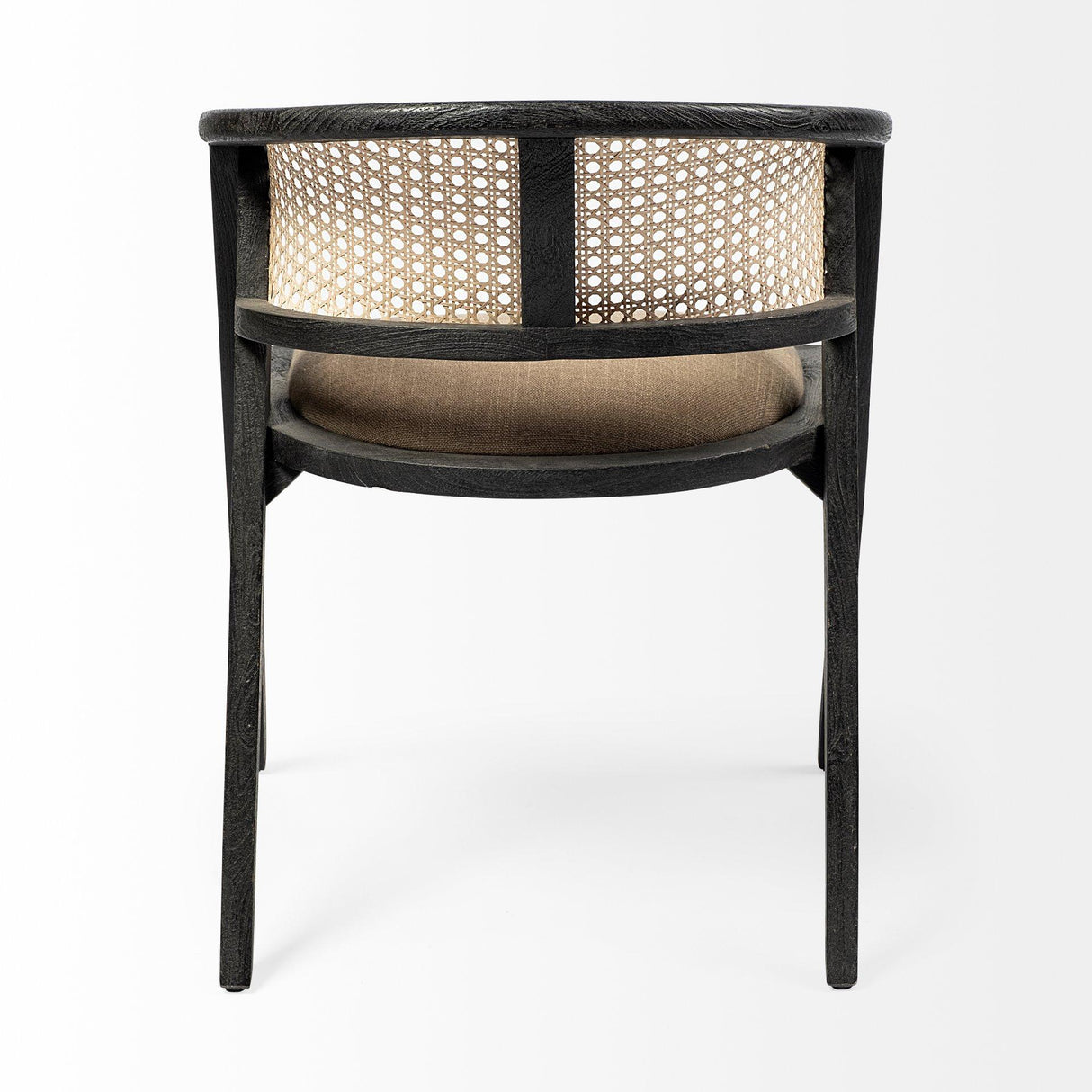 Mercana Tabitha I Black Wooden Frame Linen Wrap Seat Dining Chair