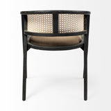 Mercana Tabitha I Black Wooden Frame Linen Wrap Seat Dining Chair