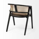 Mercana Tabitha I Black Wooden Frame Linen Wrap Seat Dining Chair