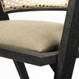 Mercana Tabitha I Black Wooden Frame Linen Wrap Seat Dining Chair