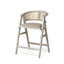 Mercana Tabitha 26.75" Seat Height Beige Fabric/Rattan Seat Blonde Wood Frame Counter Stool