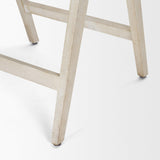 Mercana Tabitha 26.75" Seat Height Beige Fabric/Rattan Seat Blonde Wood Frame Counter Stool