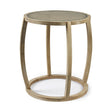 Mercana Hubbard I 22L x 22W Light Brown Wood Round Top W/Glass Accent Table