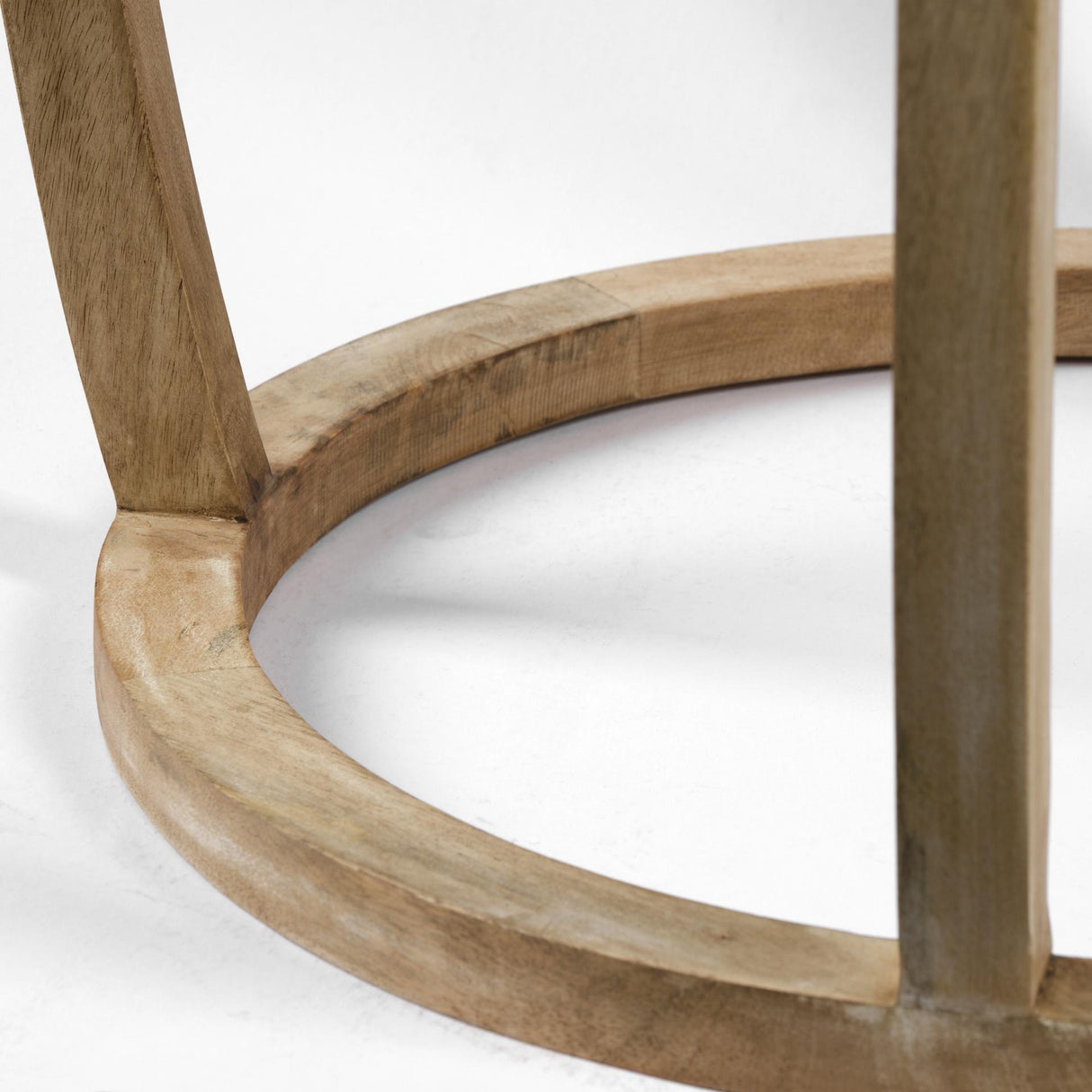 Mercana Hubbard I 22L x 22W Light Brown Wood Round Top W/Glass Accent Table