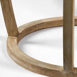 Mercana Hubbard I 22L x 22W Light Brown Wood Round Top W/Glass Accent Table