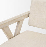 Mercana Topanga I Cream Fabric Wrap Blonde Wooden Frame Dining Chair
