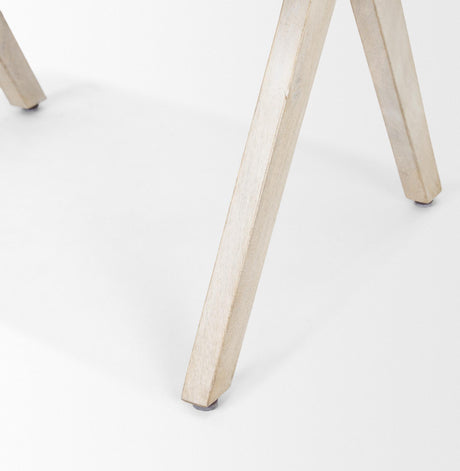 Mercana Topanga I Cream Fabric Wrap Blonde Wooden Frame Dining Chair