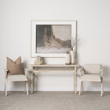 Mercana Topanga I Cream Fabric Wrap Blonde Wooden Frame Dining Chair