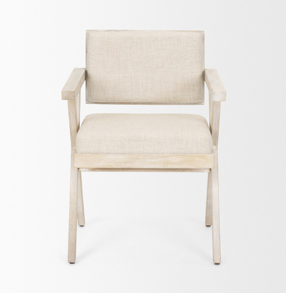 Mercana Topanga I Cream Fabric Wrap Blonde Wooden Frame Dining Chair