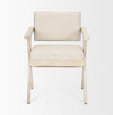 Mercana Topanga I Cream Fabric Wrap Blonde Wooden Frame Dining Chair