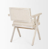 Mercana Topanga I Cream Fabric Wrap Blonde Wooden Frame Dining Chair