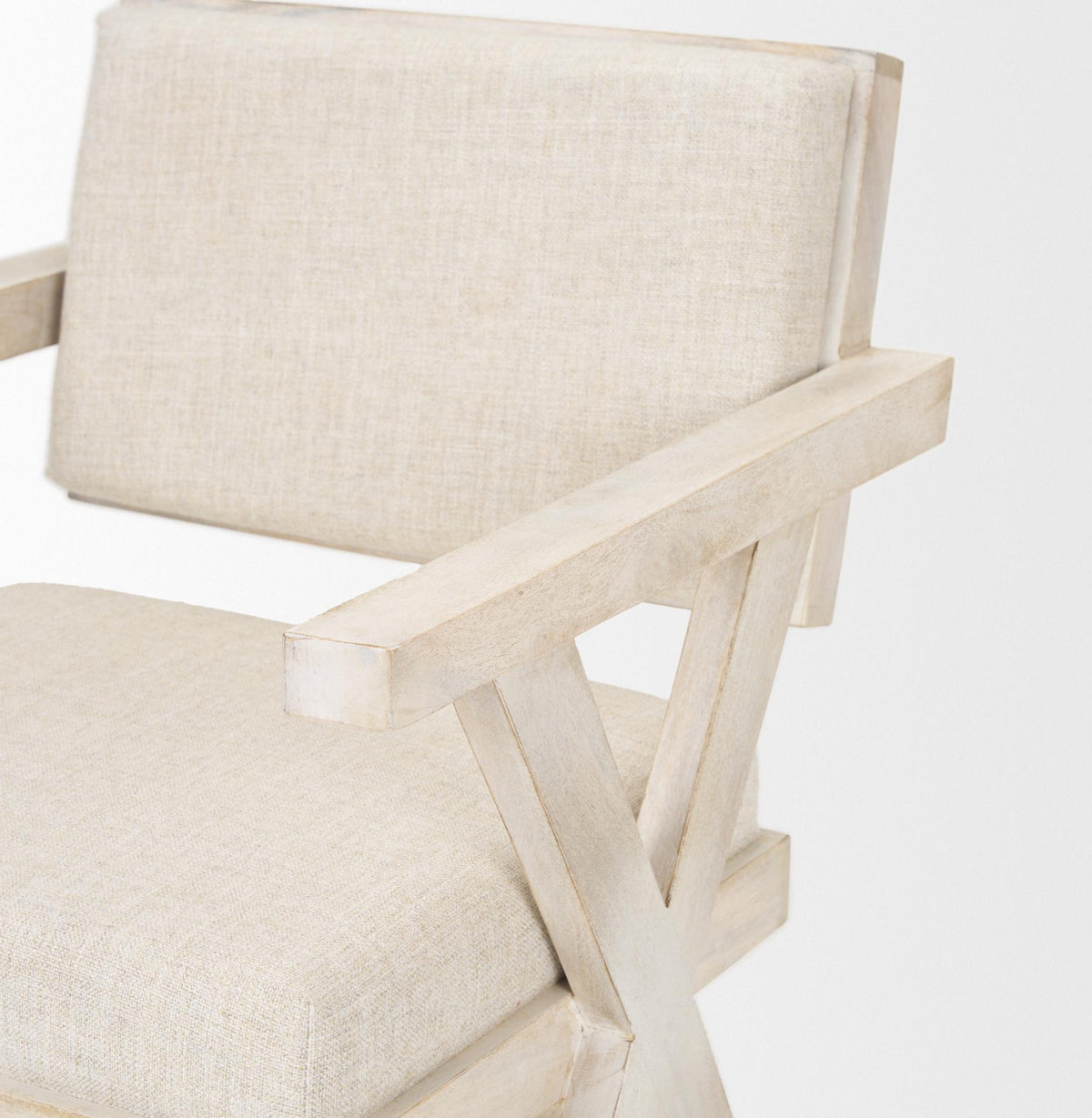 Mercana Topanga I Cream Fabric Wrap Blonde Wooden Frame Dining Chair