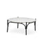 Mercana Etienne 36" Round White Marble Top Black Metal Base Coffee Table