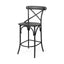 Mercana Etienne 26.25" Seat Height Black Wood Seat Black Metal Base Stool