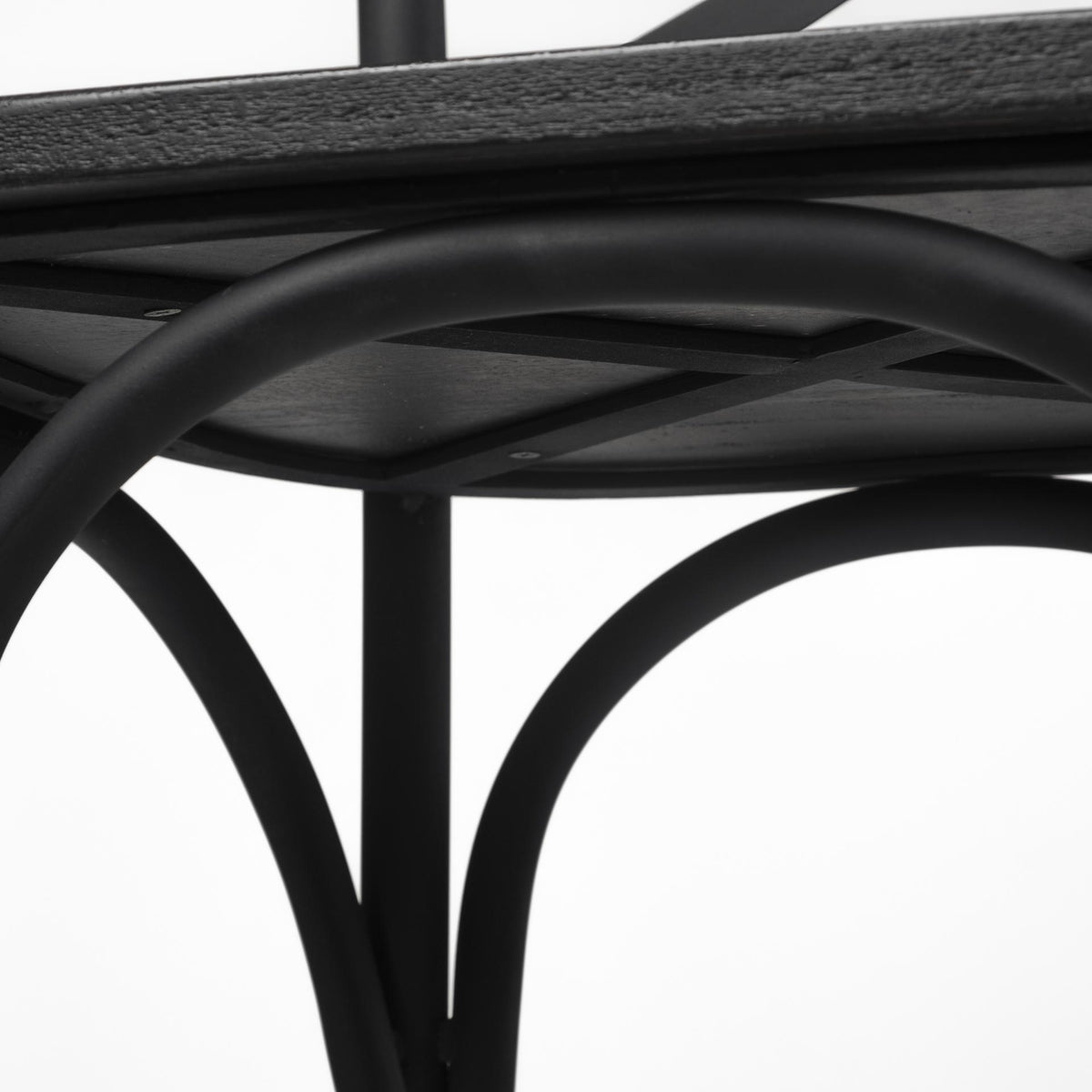 Mercana Etienne 26.25" Seat Height Black Wood Seat Black Metal Base Stool