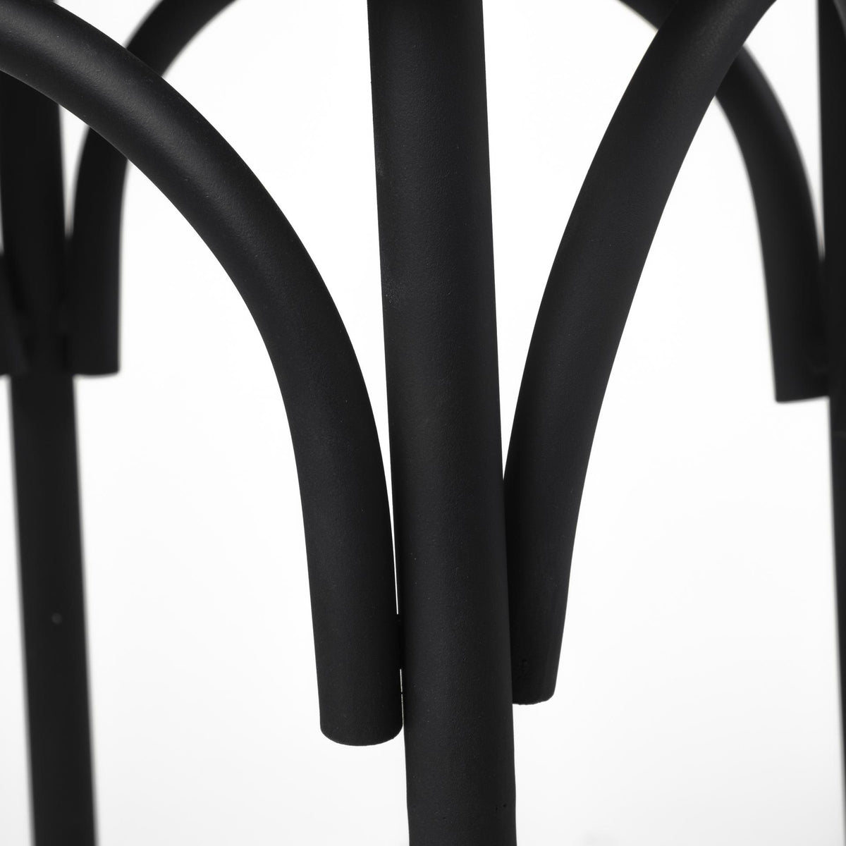 Mercana Etienne 26.25" Seat Height Black Wood Seat Black Metal Base Stool