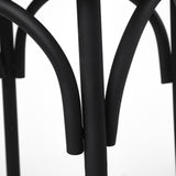 Mercana Etienne 26.25" Seat Height Black Wood Seat Black Metal Base Stool