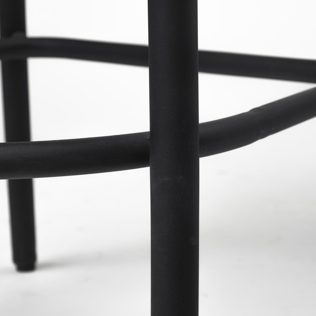 Mercana Etienne 26.25" Seat Height Black Wood Seat Black Metal Base Stool
