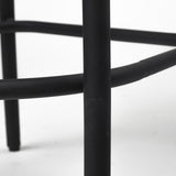 Mercana Etienne 26.25" Seat Height Black Wood Seat Black Metal Base Stool