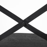 Mercana Etienne 26.25" Seat Height Black Wood Seat Black Metal Base Stool