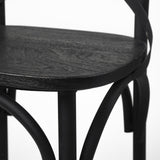 Mercana Etienne 26.25" Seat Height Black Wood Seat Black Metal Base Stool