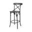 Mercana Etienne 30" Seat Height Black Wood Seat Black Metal Base Stool