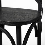 Mercana Etienne 30" Seat Height Black Wood Seat Black Metal Base Stool