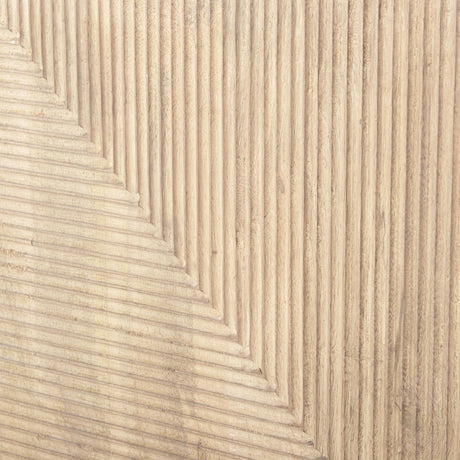 Mercana Cairo 78x19 Brown Solid Wood Black Metal Base 4 Door Cabinet Sideboard