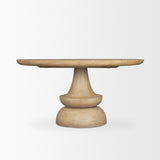 Mercana Crossman 60" Round Blonde Solid Wood & Base Dining Table
