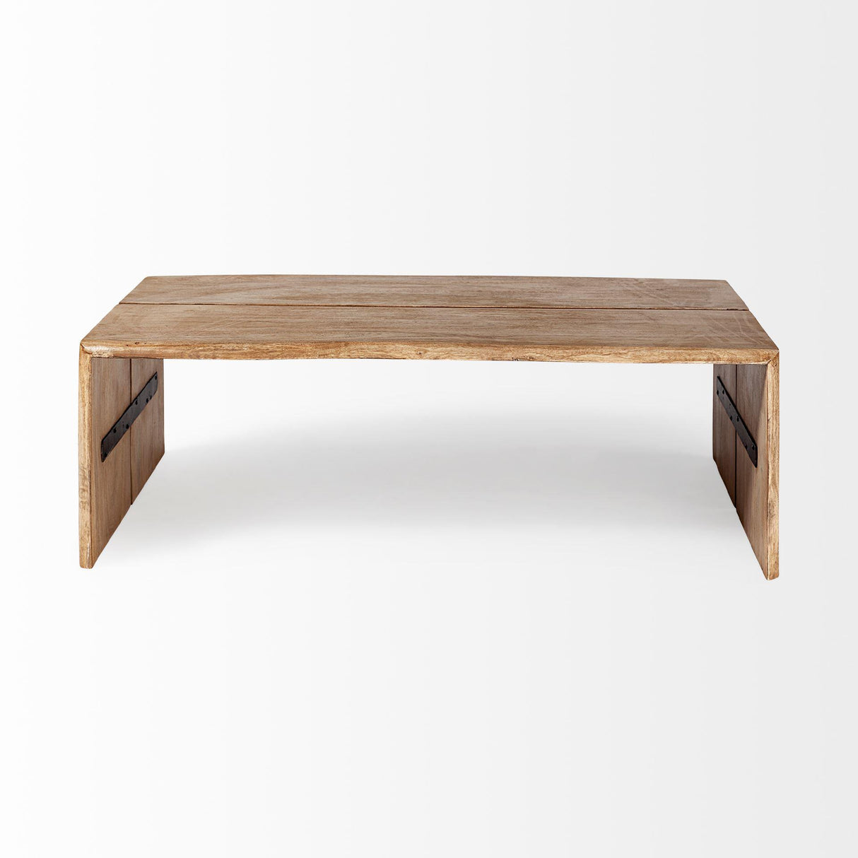 Mercana San Andreas 48x30.5 Rectangular Brown Solid Wood Top and Base Coffee Table