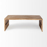 Mercana San Andreas 48x30.5 Rectangular Brown Solid Wood Top and Base Coffee Table