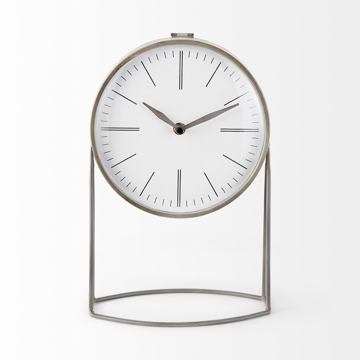 Mercana Aurus Matte Gray Metal Table Clock