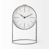Mercana Aurus Matte Gray Metal Table Clock