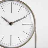 Mercana Aurus Matte Gray Metal Table Clock