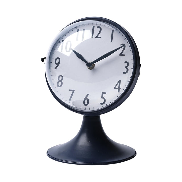 Mercana Weymouth Blue Metal Glass Dome Table Clock