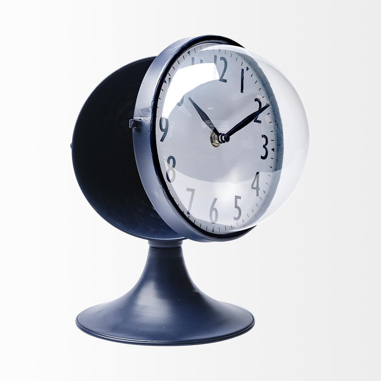 Mercana Weymouth Blue Metal Glass Dome Table Clock