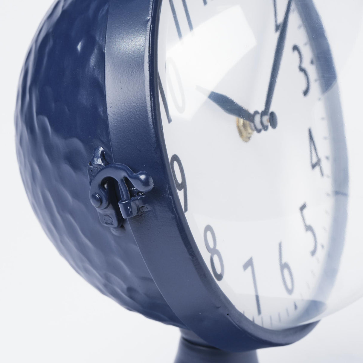 Mercana Weymouth Blue Metal Glass Dome Table Clock